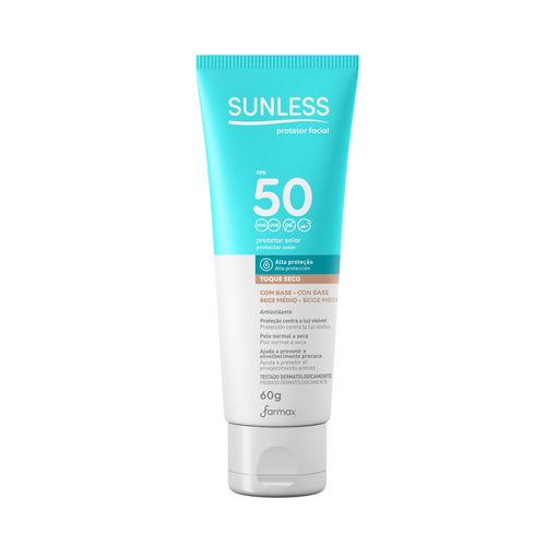 Protetor Solar Facial Bege Médio Sunless Fps50 60g