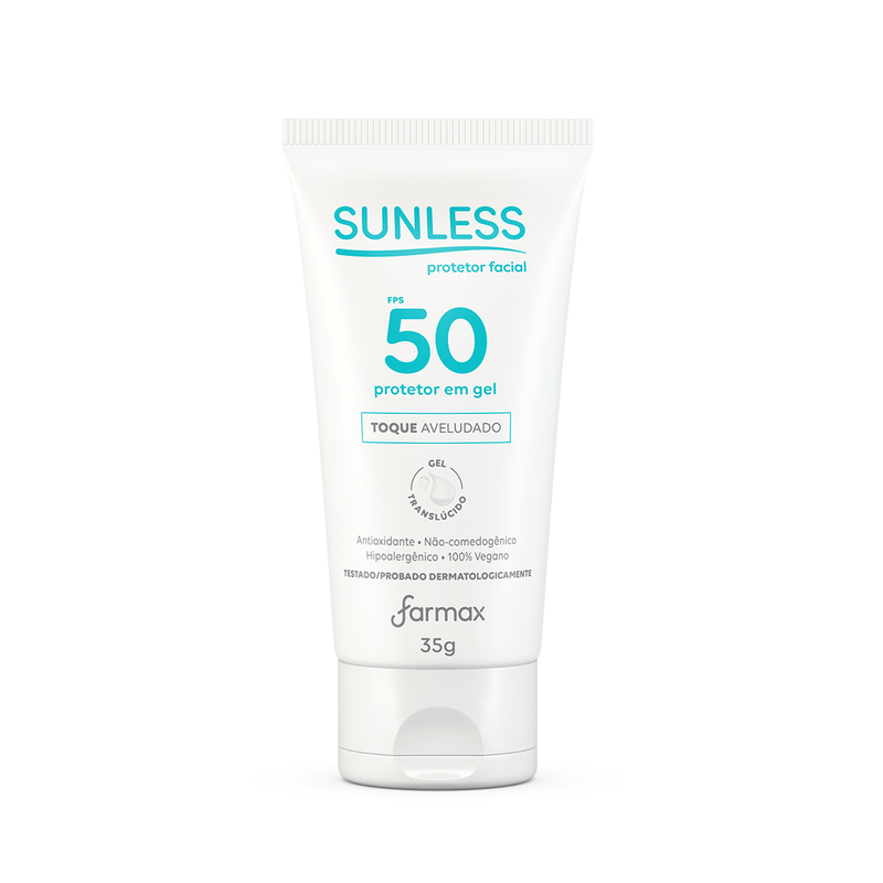 PROTETOR FACIAL FPS50 GEL TRANSLUCIDO SUNLESS 35G - Farmax