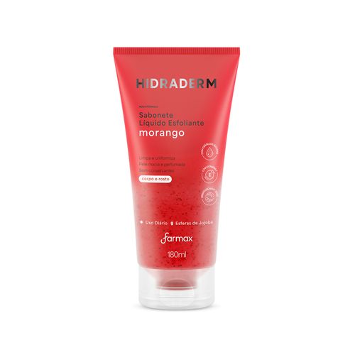 Sabonete Líquido Esfoliante Morango Hidraderm 180ml