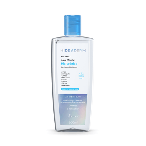 Água Micelar Hialurônico Hidraderm 200ml