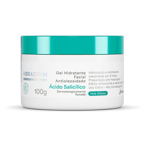 GEL HIDRATANTE FACIAL ANTIOLEOSIDADE HIDRADERM 100G